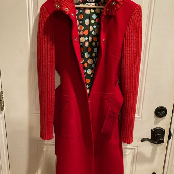 Long Red Dolce & Gabbana Wool Coat - Picture 4 of 6